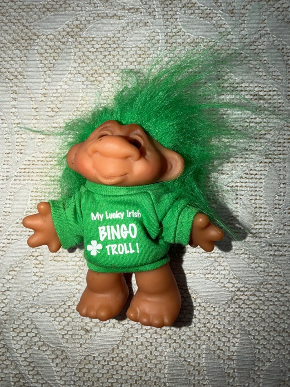vintage 1986 Thomas Dam MY LUCKY IRISH BINGO Troll Doll - Picture 5 of 7